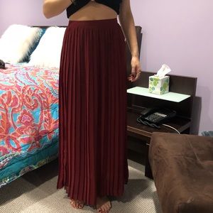 UO Sparkle & Fade Burgundy Maxi Skirt